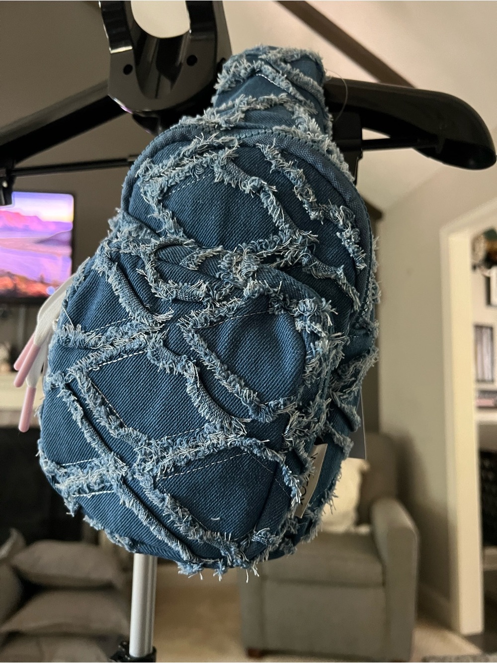 Wild Fox Distressed Denim Crossbody / Slingbag , NWT